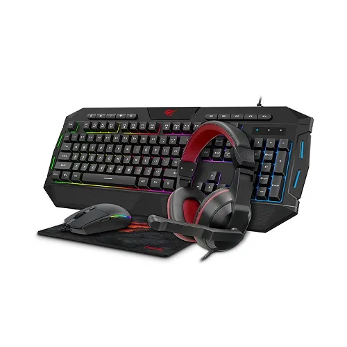 HAVIT KB501CM GAMENOTE WIRED GAMING KEYBOARD, MOUSE, HEADPHONE & MOUSE PAD 4-IN-1 COMBO