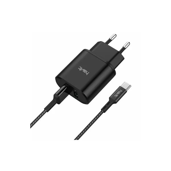 HAVIT ST823 2.1A 2-USB PORTS CHARGER SET W/TYPE-C DATA CABLE