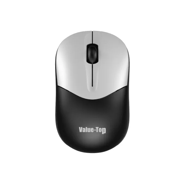 VALUE-TOP VT-M91W SILVER+BLACK/BLACK COLOR WIRELESS OPTICAL MOUSE