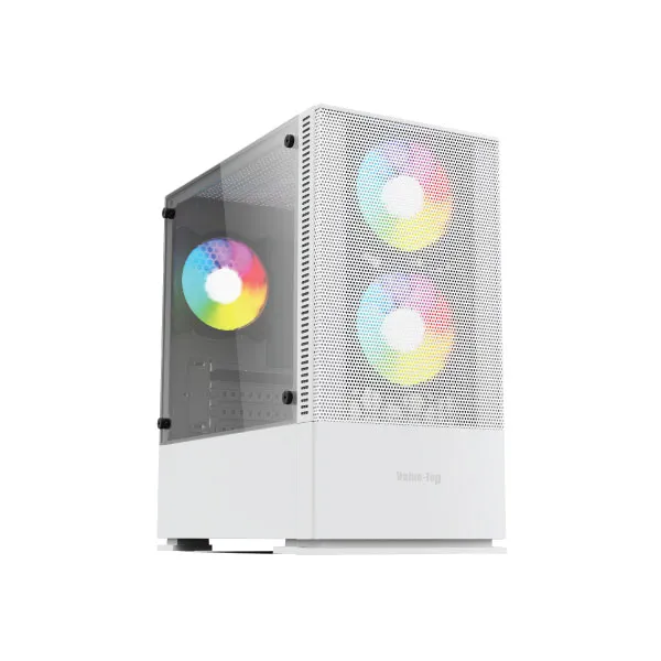 VALUE-TOP VT-B701-W MICRO ATX WHITE COLOR GAMING CASE WITH ONE SIDE TEMPERED GLASS