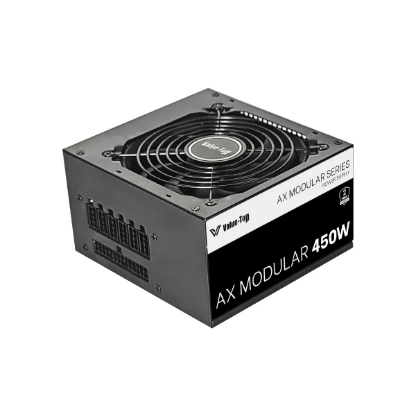 Value-Top AX450M Real 450W Black ATX Power Full Moduler Supply