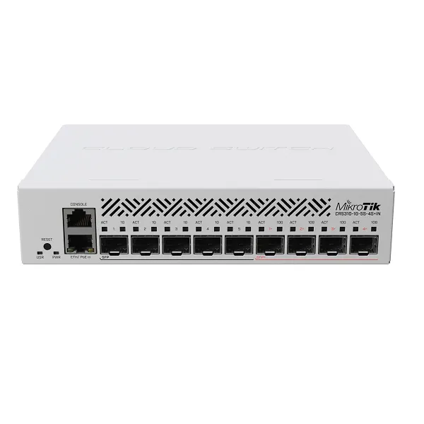 MIKROTIK CRS310-1G-5S-4S+IN (RouterOS L5) Cloud Core Router Switch, One X 10/100/1000 RJ45 + Five X SFP + Four X SFP+ Ports with case (UK)