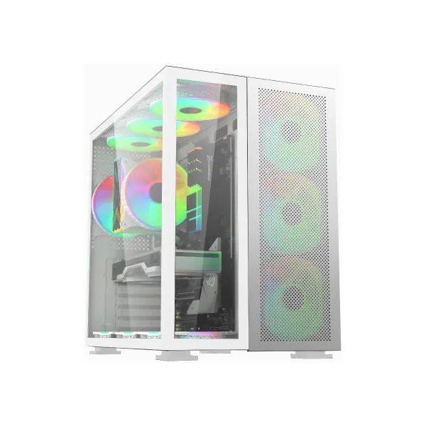 VALUE-TOP T5 DUAL-CHAMBER E-ATX ALUMINUM CUSTOM PREMIUM GAMING CASING W/2xUSB3.0, 1xType-C, HD AUDIO, DOUBLE TEMPERED GLASS WINDOW