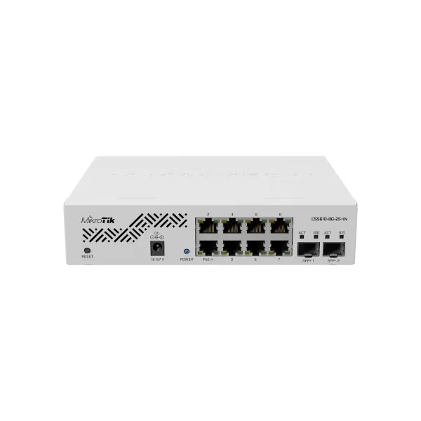 MIKROTIK CSS610-8G-2S+IN Cloud Core Switch (SwitchOS Lite), Eight X 10/100/1000 RJ45 + Two X SFP+ with case (UK)