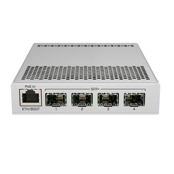 MIKROTIK CRS305-1G-4S+IN Cloud Core Router Switch  (RouterOS L5), One X 10/100/1000 RJ45 + Four X SFP+ Ports with case (UK)