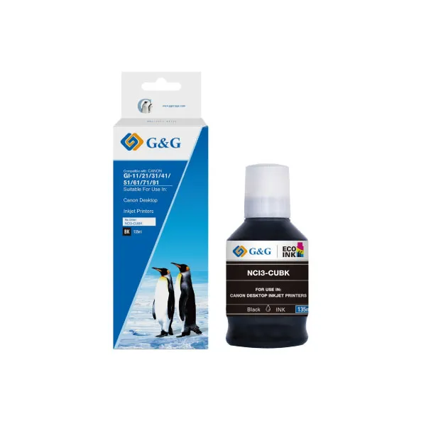 G&G GI-71-BLACK NCI3-CUBK-135ml Bottle Ink