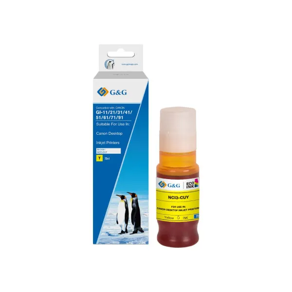 G&G GI-71-YELLOW NCI3-CUY-70ml Bottle Ink