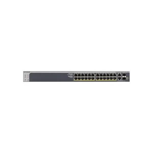 NETGEAR GS728TXP 24 POE+ PORTS & 2 COPPER 10G & 2 SFP+ 10G PORTS MANAGED RACKMOUNT SWITCH