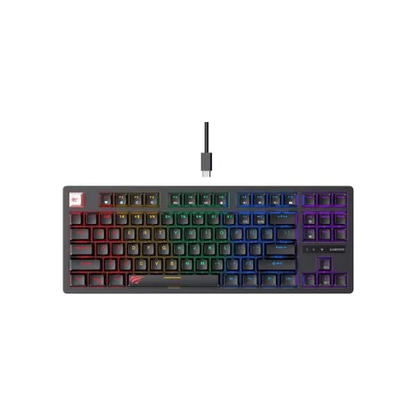 HAVIT KB892L BACKLIT 87 KEYS MECHANICAL GAMING KEYBOARD