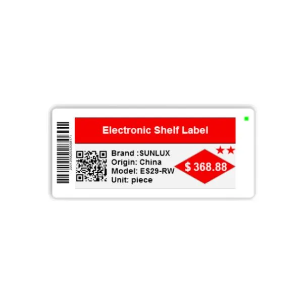 SUNLUX M29-RW 2.9 Inch Electronic Shelf label