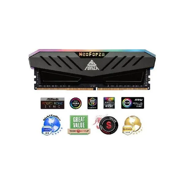 Neo Forza NFGD416E82-3200DF10 DDR4 U-DIMM 16GB 3200MHz CL16 1.35V Desktop RGB RAM with Heatsink