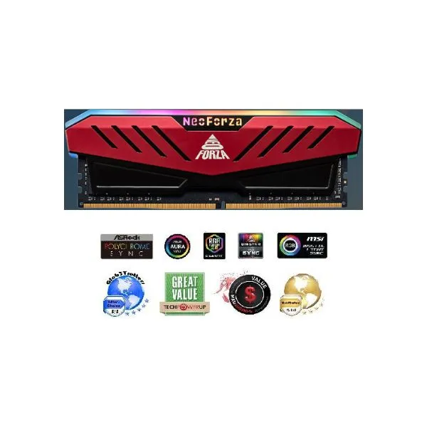 NEO FORZA NMGD416E82-3200DE10 DDR4 U-DIMM 16GB 3200MHz CL16 1.35V DESKTOP RGB RAM WITH HEATSINK
