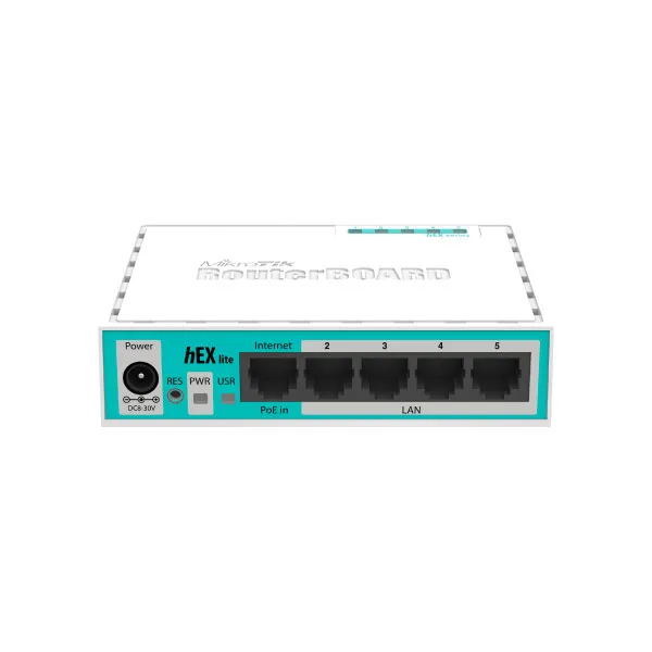 Mikrotik RB750r2 hEX lite (RouterOS L4) with case (UK) 5 Ports