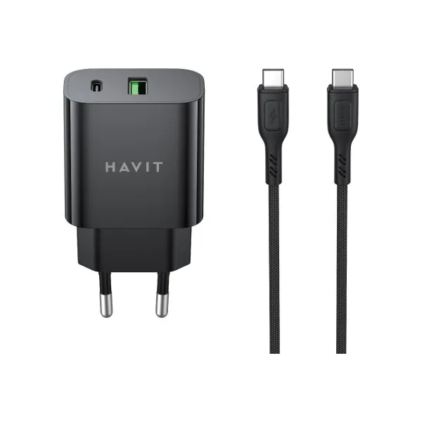 Havit ST926 USB Charger with USB-C to USB-C Charging and Data Cable