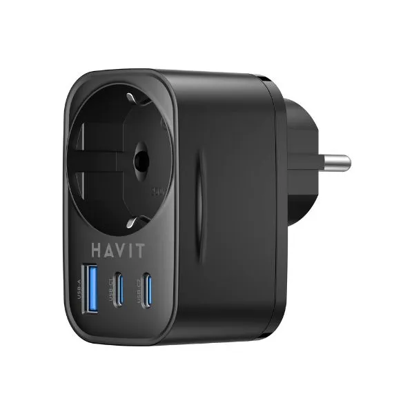 HAVIT UC142 30W 4 IN 1 TRAVEL CHARGER WITH PLUG ADAPTER